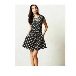 Maeve By Anthropologie Polka Dot Cap Sleeve Dress Size 4